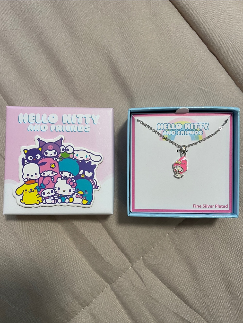 Hello Kitty Pink Charm Silver Plated Necklace
